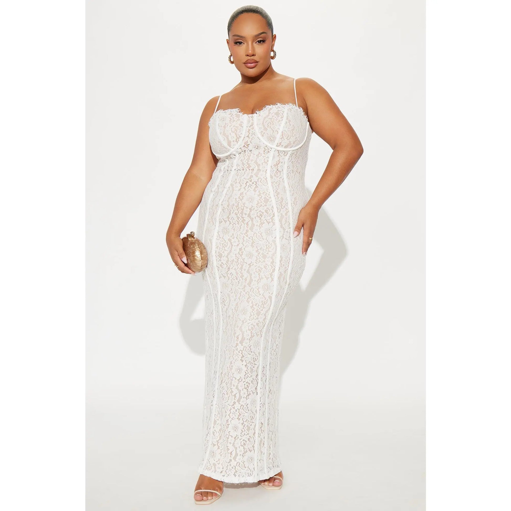All in Love Lace Maxi Dress - White