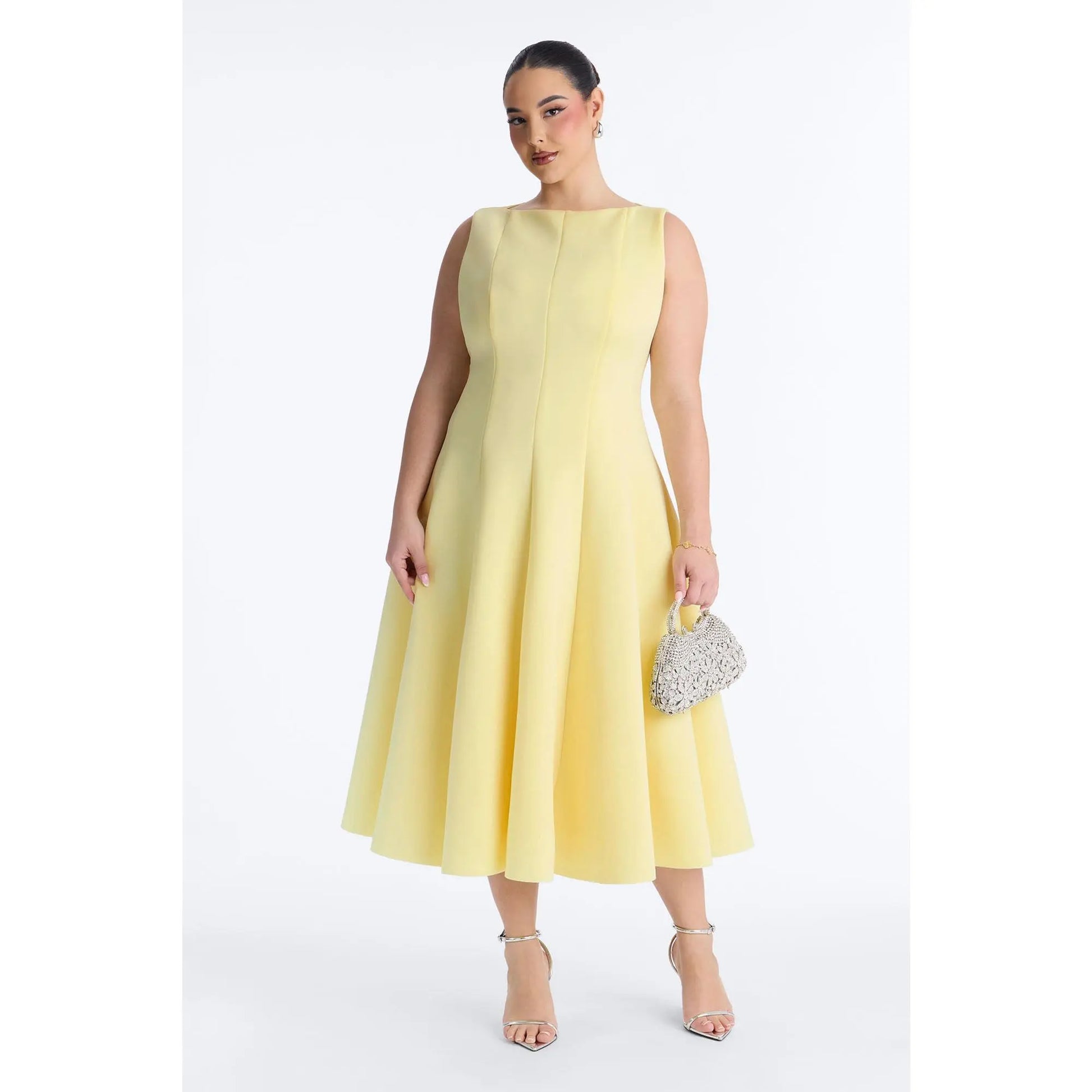 Sweet Sunday Pleated Midi Dress - Butter Yellow