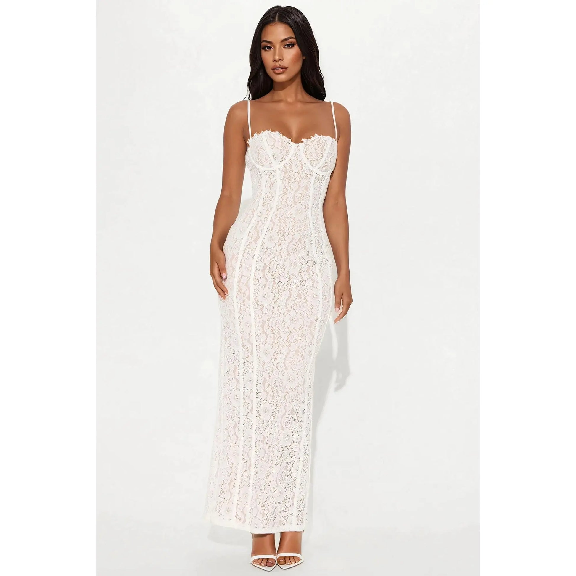 All in Love Lace Maxi Dress - White