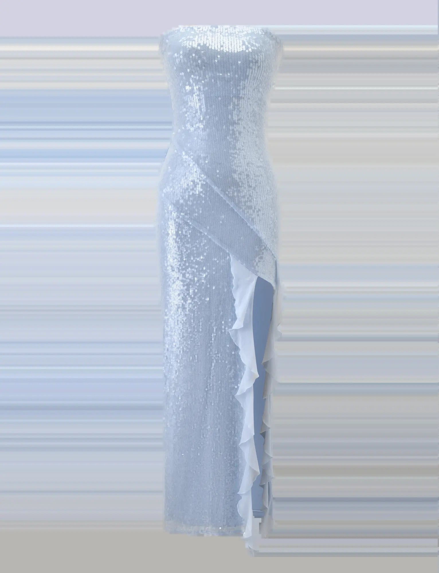 THEO SEQUIN MAXI DRESS - SOFT BLUE