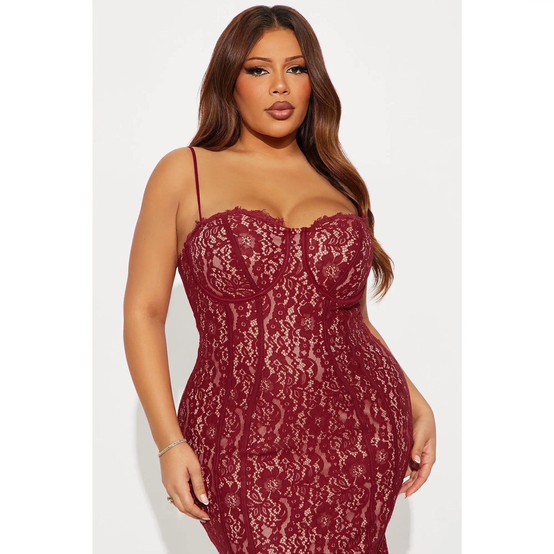All in Love Lace Maxi Dress - Red