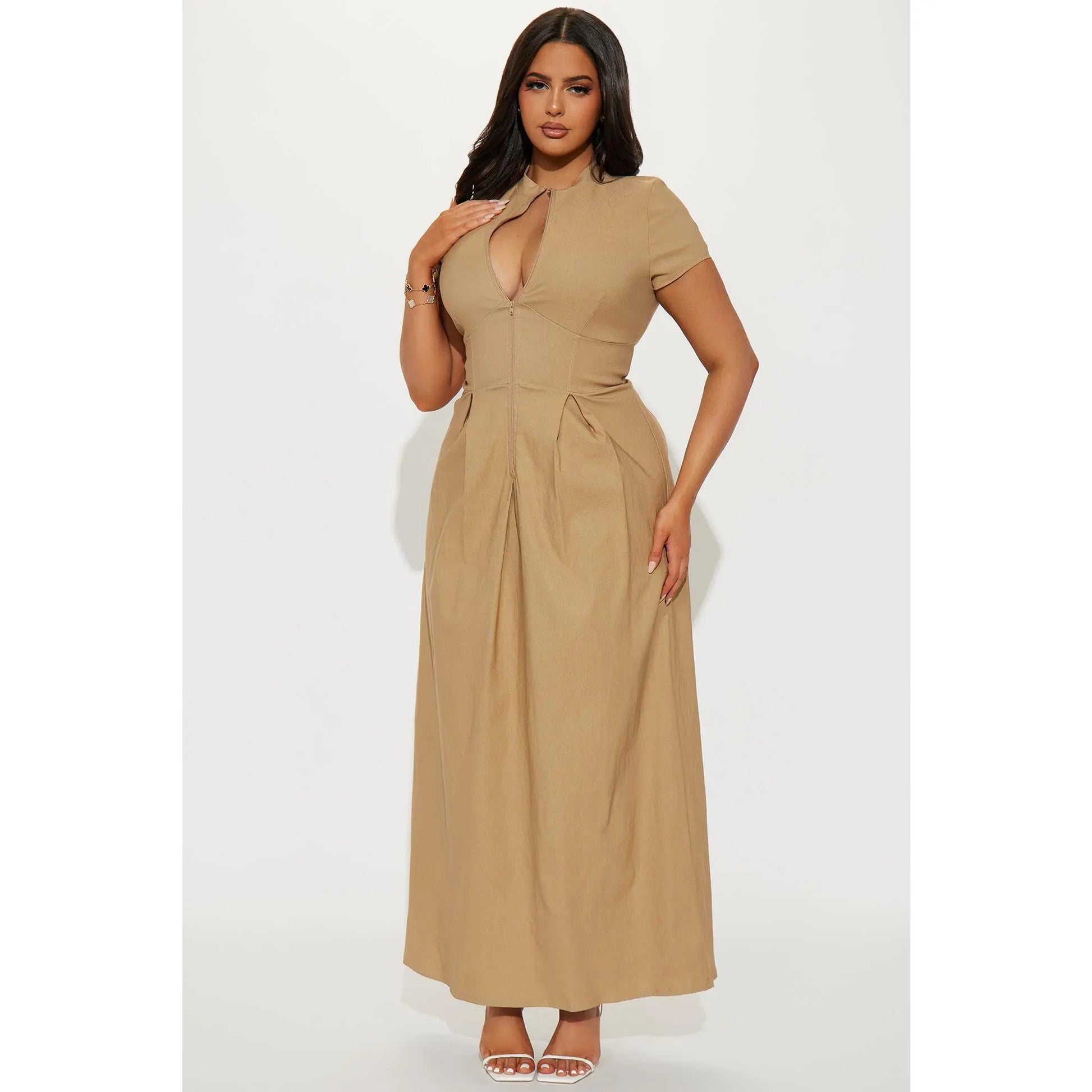Too Busy to Care Maxi Dress - Mocha