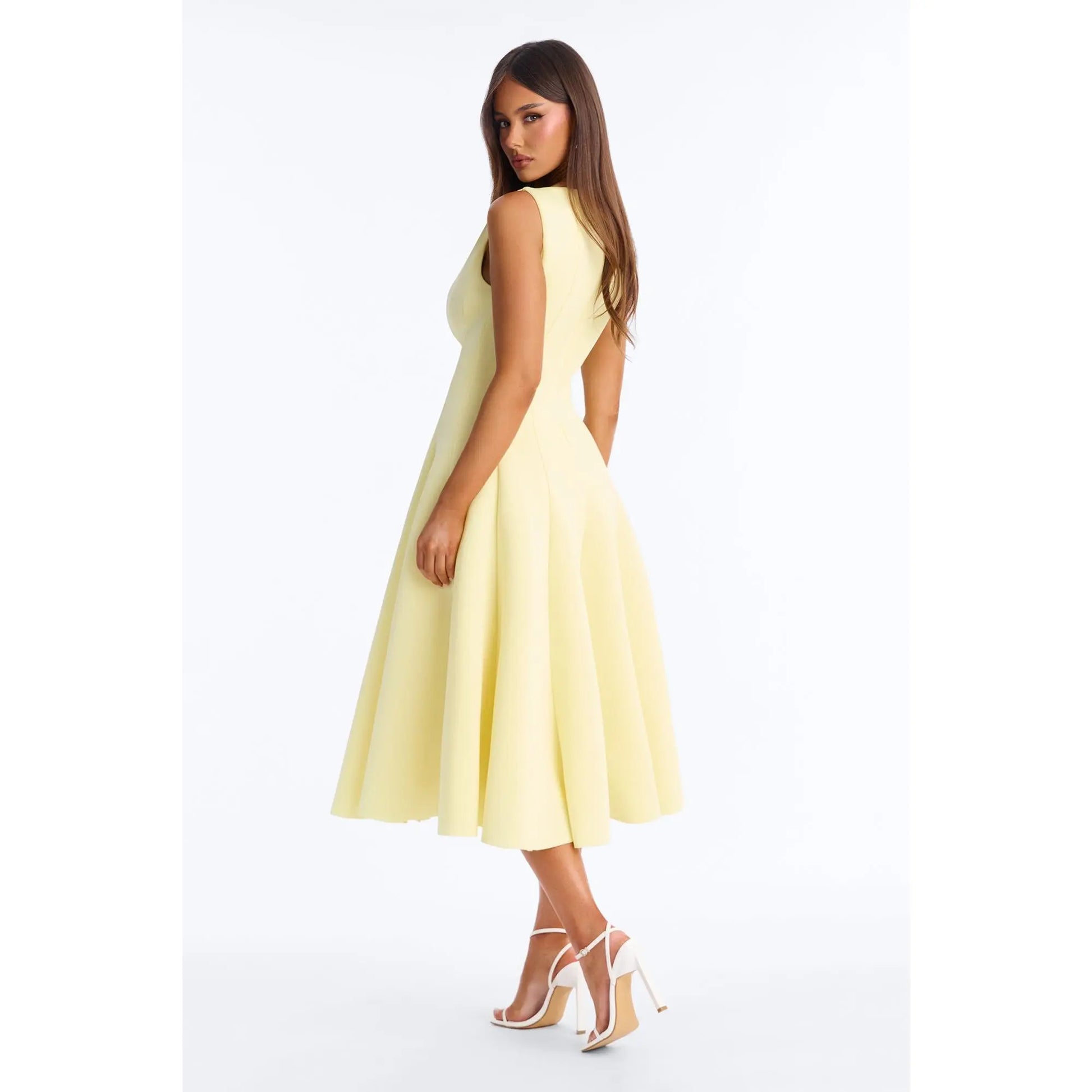Sweet Sunday Pleated Midi Dress - Butter Yellow