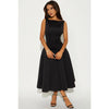 Sweet Sunday Pleated Midi Dress - Black