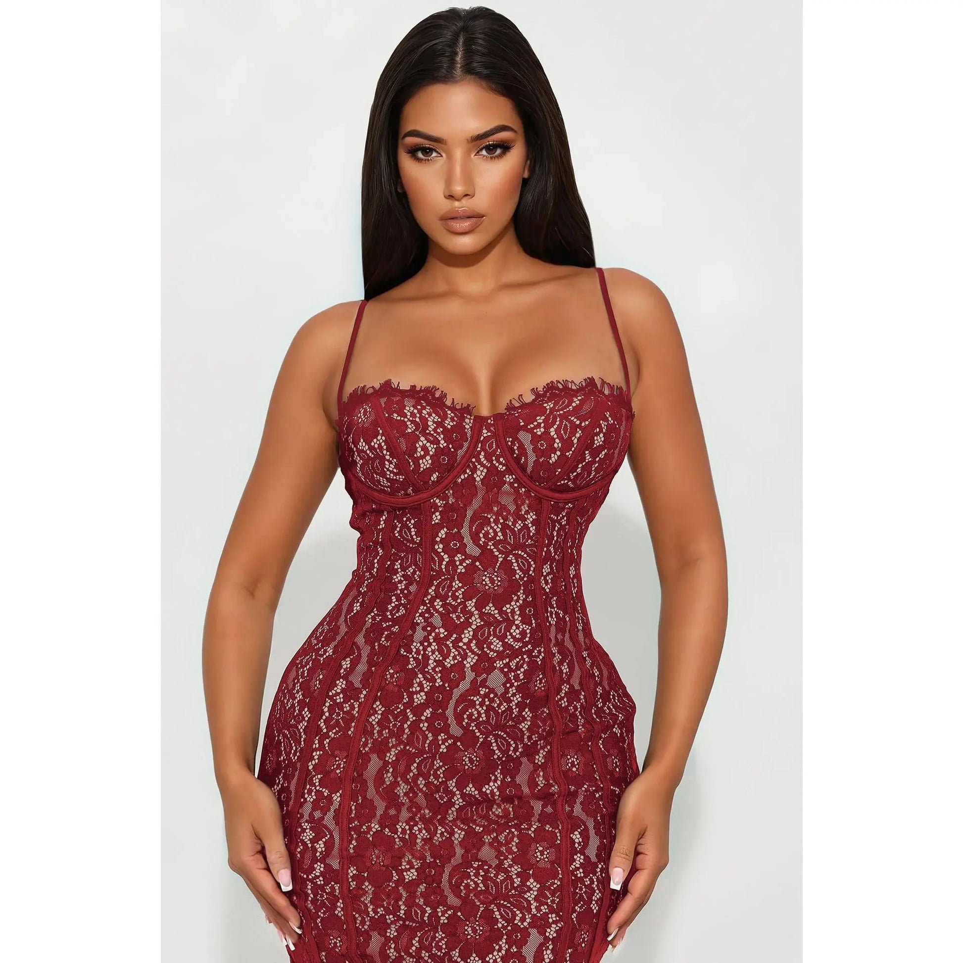 All in Love Lace Maxi Dress - Red