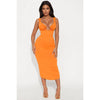 Elevate Your Style with the Paloma Backless Midi Dress in Vibrant Orange