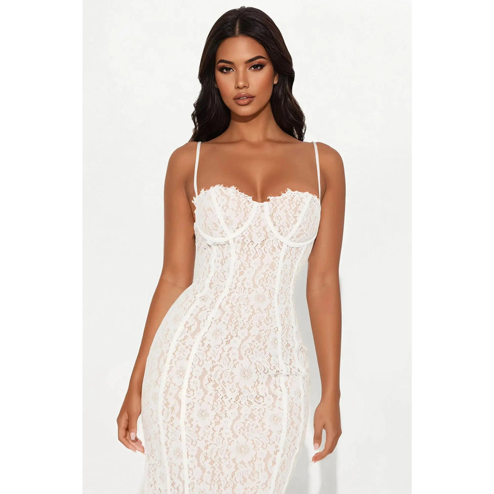 All in Love Lace Maxi Dress - White