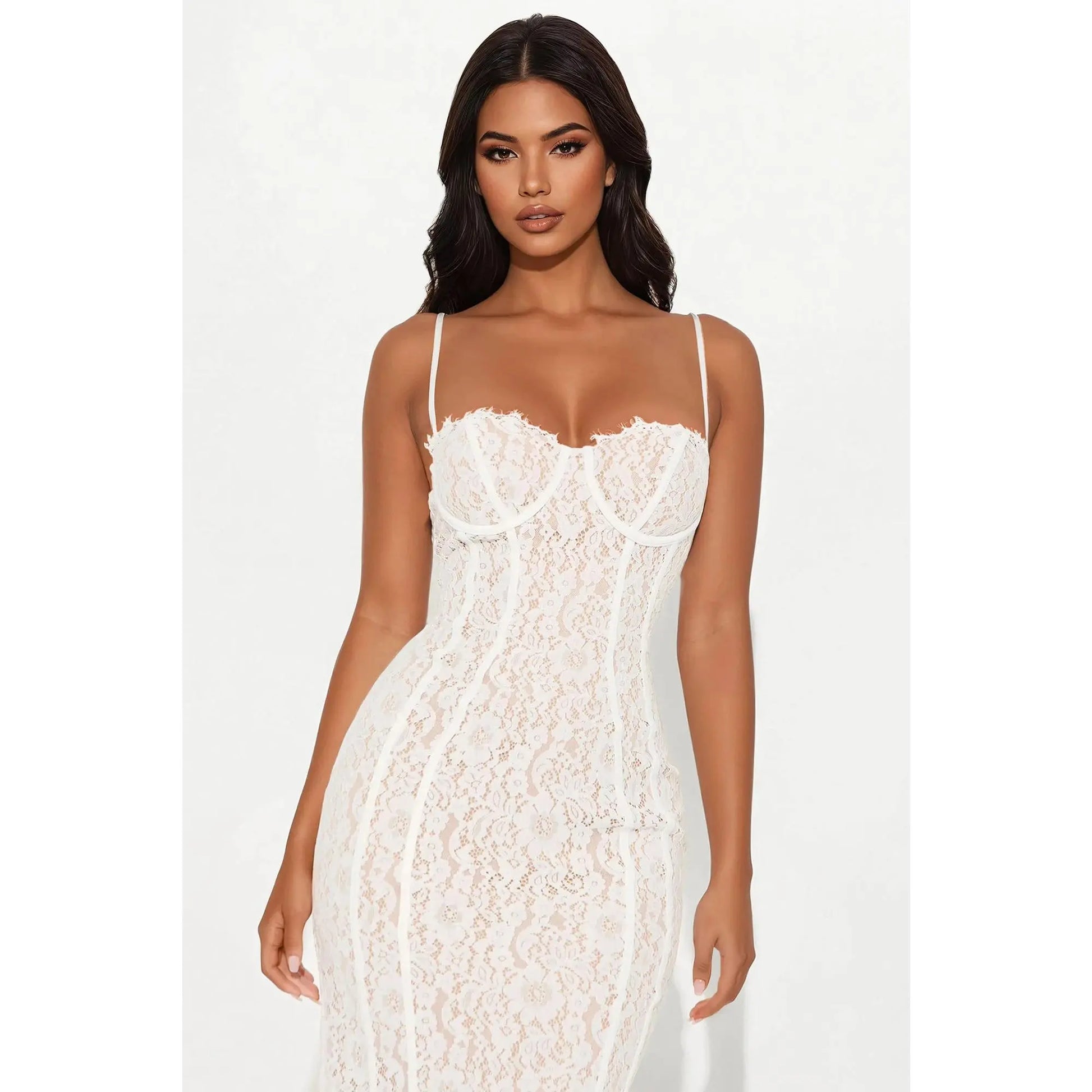 All in Love Lace Maxi Dress - White