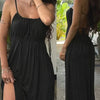Chic Summer Slip Dress with Drawstring - Elegant Solid Color Cami for Effortless Style and Comfort