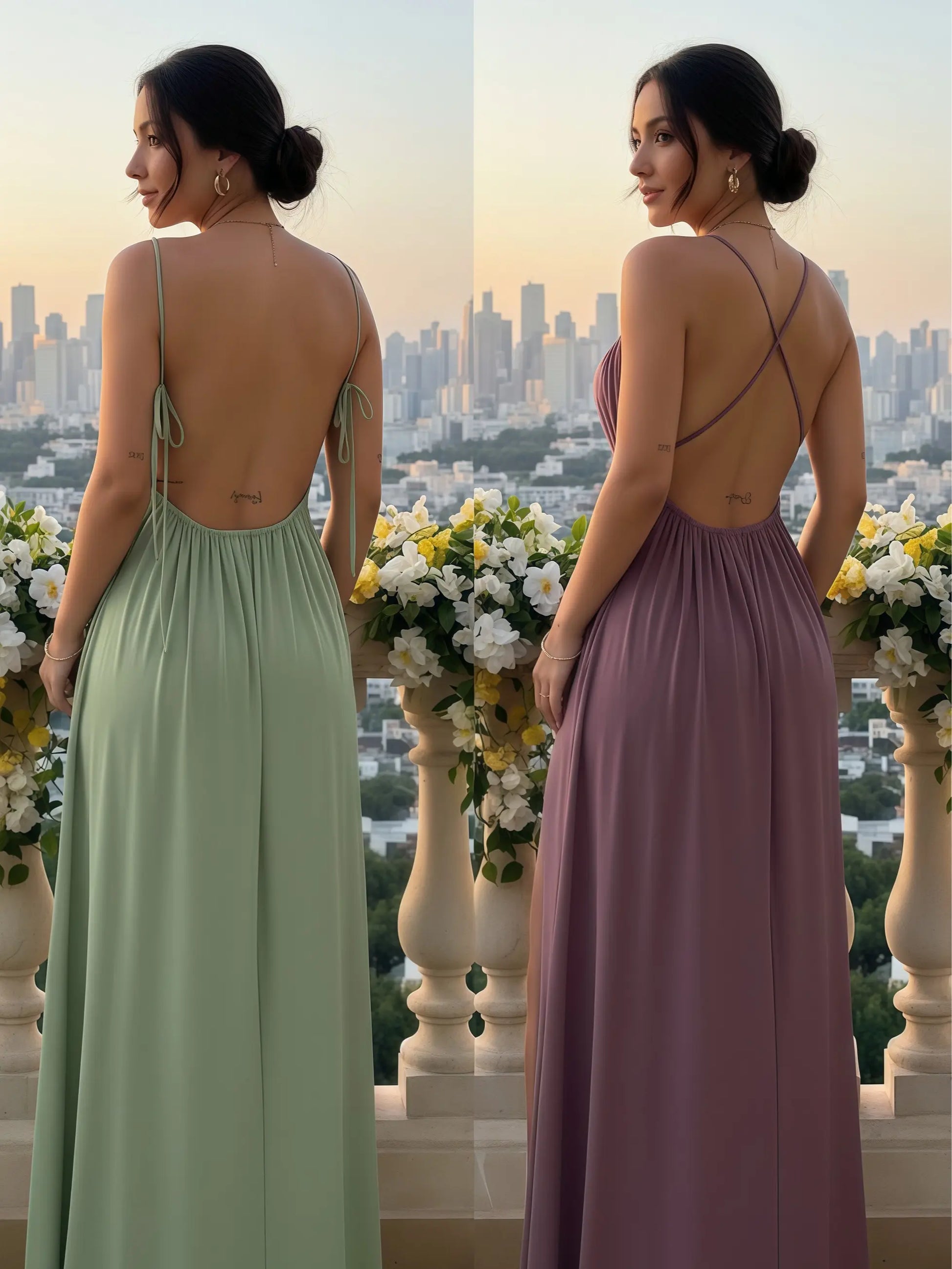 Chic Summer Slip Dress with Drawstring - Elegant Solid Color Cami for Effortless Style and Comfort